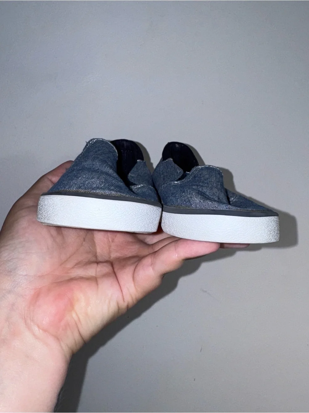 Gymboree Kids Size 10 Blue Chambray Slip-On Sneakers Casual Canvas Shoes